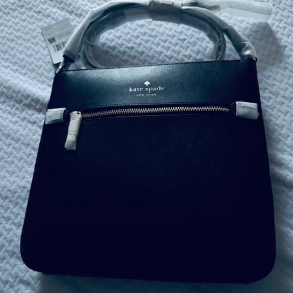 👜 Kate Spade Sadie Large Crossbody • Black Saffiano Leather • NWT • Classic! - Picture 2 of 9